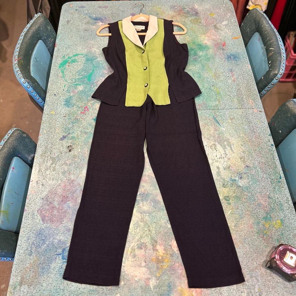 90s Navy Pants Set